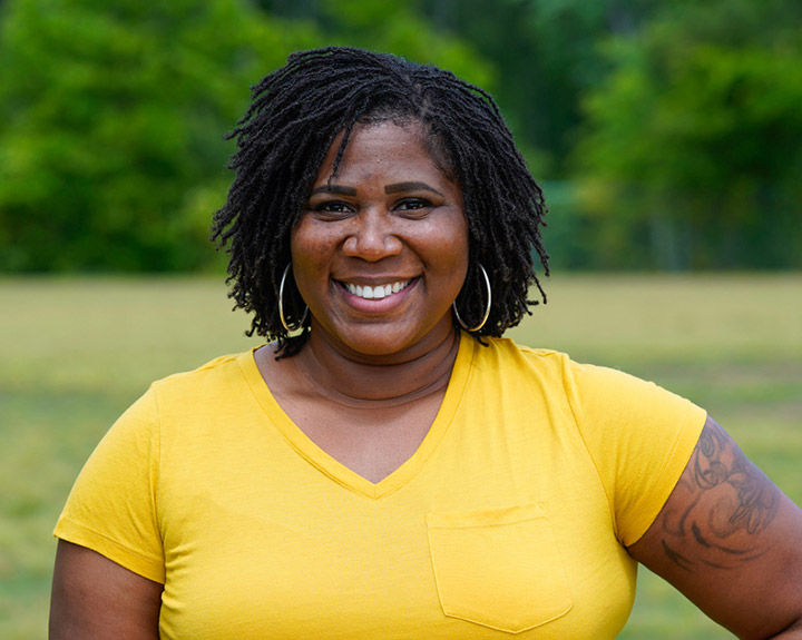 Wounded warrior Taniki Richard smiling.